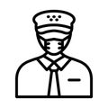 Pilot Wearing mask Vector Icon which can easily modify or edit