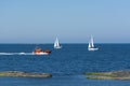 Pilotboat and two sailingboats Stockholm archipelago