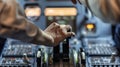 Pilots in a cockpit of an airplane Royalty Free Stock Photo