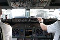 Pilots in cockpit Royalty Free Stock Photo