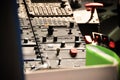 The pilots' control panel inside a passenger airplane, Control panel of airplane Royalty Free Stock Photo