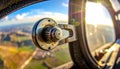 Vintage Aircraft Cockpit View with Sun Flare Royalty Free Stock Photo