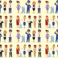 Pilots and stewardess vector illustration airline character plane personnel staff air hostess flight attendants people Royalty Free Stock Photo