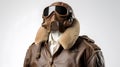 Pilots suit in brown color isolated on a white background Royalty Free Stock Photo