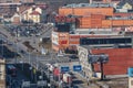 Pilsen, Czech republic - 02/21/2018: Aerial view on new theatre