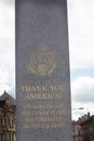 Pilsen, Czech Republic, 1.09.2019 - Thank you, America. U.S. army Monument