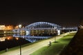 Pilsudski bridge, Krakow, Poland at night