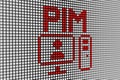 PIM text scoreboard blurred background