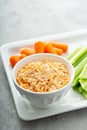 Pimento cheese with celery and carrot