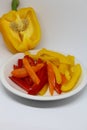 Piments de couleurs tranchÃÂ©s pour cuisiner