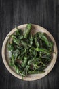 Pimientos padron grilled spanish green chilli peppers tapas snack