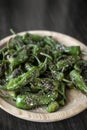 Pimientos padron grilled spanish green chilli peppers tapas snack