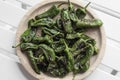 Pimientos padron grilled spanish green chilli peppers tapas snack