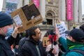 PIMLICO, LONDON - 11 February 2023: People harassing a livestreamer whilst protesting in support of Drag Queen Story Hour at Tate Royalty Free Stock Photo