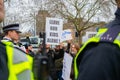 PIMLICO, LONDON - 11 February 2023: People protesting against Drag Queen Story Hour at Tate Britain