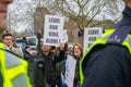 PIMLICO, LONDON - 11 February 2023: People protesting against Drag Queen Story Hour at Tate Britain