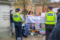 PIMLICO, LONDON - 11 February 2023: People protesting against Drag Queen Story Hour at Tate Britain