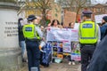 PIMLICO, LONDON - 11 February 2023: People protesting against Drag Queen Story Hour at Tate Britain