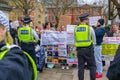 PIMLICO, LONDON - 11 February 2023: People protesting against Drag Queen Story Hour at Tate Britain