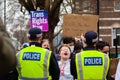 PIMLICO, LONDON - 11 February 2023: People protesting in support of the Drag Queen Story Hour event at Tate Britain