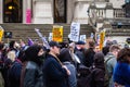 PIMLICO, LONDON - 11 February 2023: People protesting in support of the Drag Queen Story Hour event at Tate Britain