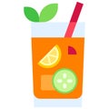 Pimm`s cup Cocktail icon, Alcoholic mixed drink vector