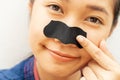 Pimple patch on the nose Royalty Free Stock Photo