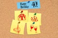 A pin board and happy 40th birthday