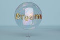 A pin and bubble with gold dream. 3D illustration. Royalty Free Stock Photo