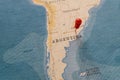 A pin on buenos aires, argentina in the world map Royalty Free Stock Photo