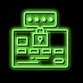 pin code card neon glow icon illustration Royalty Free Stock Photo