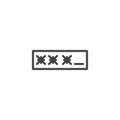 Pin code entering line icon Royalty Free Stock Photo
