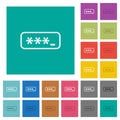 PIN code outline square flat multi colored icons Royalty Free Stock Photo