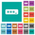 PIN code square flat multi colored icons Royalty Free Stock Photo