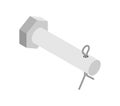 Pin with cotter pin isolated sign. Rigging connection Royalty Free Stock Photo