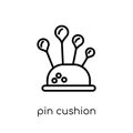 pin cushion icon. Trendy modern flat linear vector pin cushion i Royalty Free Stock Photo