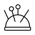 Pin cushion, needle, pin, sewing fully editable vector icon