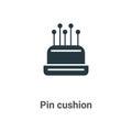 Pin cushion vector icon on white background. Flat vector pin cushion icon symbol sign from modern sew collection for mobile Royalty Free Stock Photo
