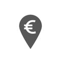 Pin euro money, vector illustration isolated on white background.