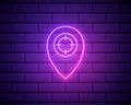 pin and focus icon. Aim neon style icon. Simple thin line, outline vector of web icons for ui and ux, website or mobile Royalty Free Stock Photo