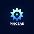 Pin Gear Logo Vector Navigator Simple Icon Symbol