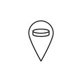 pin geolocation game icon. Element of hockey icon for mobile concept and web apps. Thin line pin geolocation game icon can be used