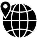 Pin on globe, Globale Isolated Vector Icon That can be very easily edit or modified. Royalty Free Stock Photo