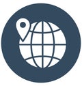 Pin on globe, Globale Isolated Vector Icon That can be very easily edit or modified. Royalty Free Stock Photo