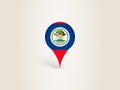 Pin Icon with Belize National Flag Royalty Free Stock Photo