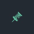 Pin icon. Light green color vector design with background