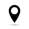 Pin icon. Location map. Pointer vector. Gps navigation. Mark pinpoint. Marker rounded point arrow. Position here sign. Place desti