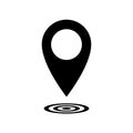 Pin icon. Location map. Pointer vector. Gps points navigation. Mark pinpoint. Marker rounded point arrow. Position here sign. Plac