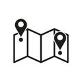 Pin icon. Map pointer icon. Location icon. Vector illustration. EPS 10. Royalty Free Stock Photo