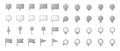 Pin icon set. Collection of high quality outline technology pictograms in modern flat style. Royalty Free Stock Photo